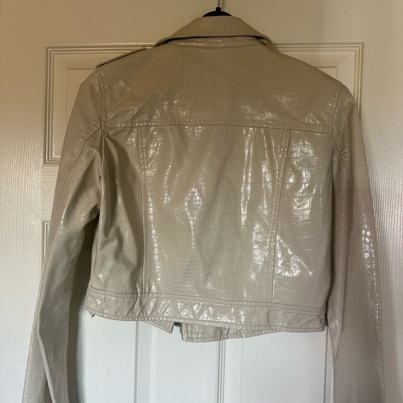 Italian faux Croc  Leather Jacket - Picture 2 of 4